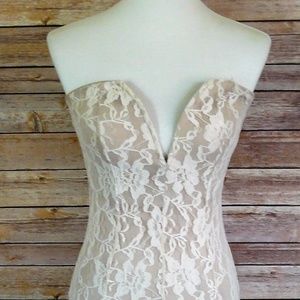 Windsor Strapless Lace Pencil Dress